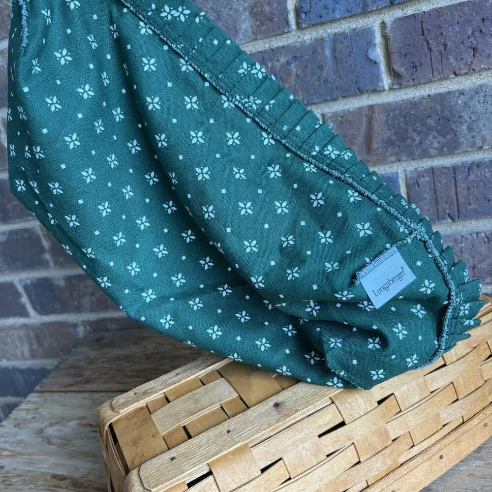 Longaberger 1995 Bread Basket & Heritage Green Liner 14.5 X 7.75 X 3.5 In